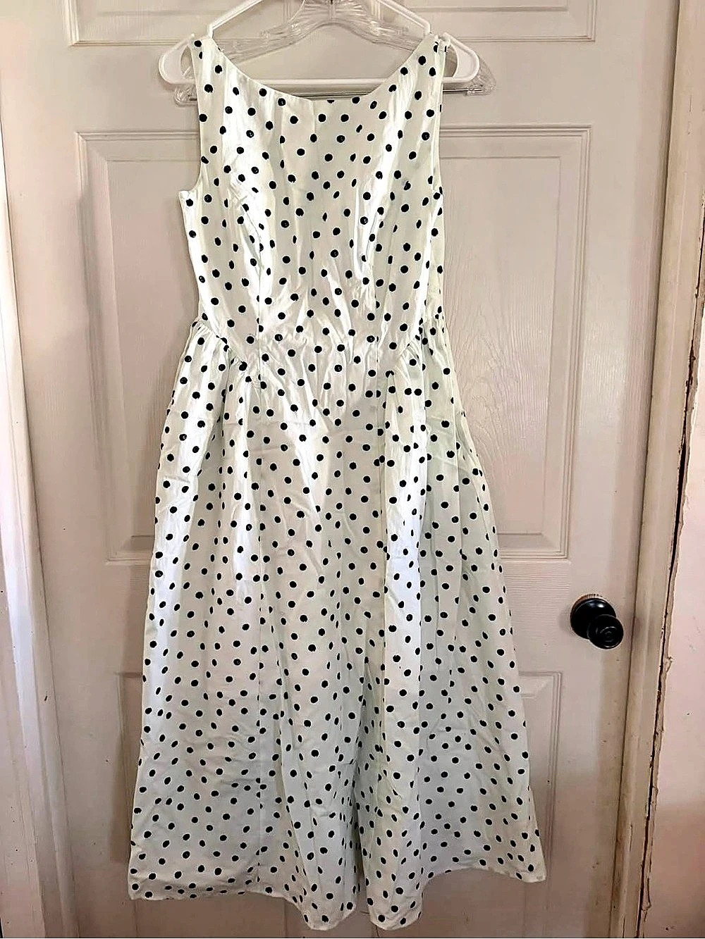 a new day Women's Polka Dot Dress Cream & Black XS